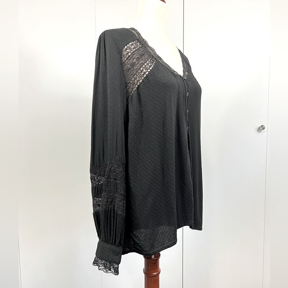 Anthropologie sheer black buttondown shirt